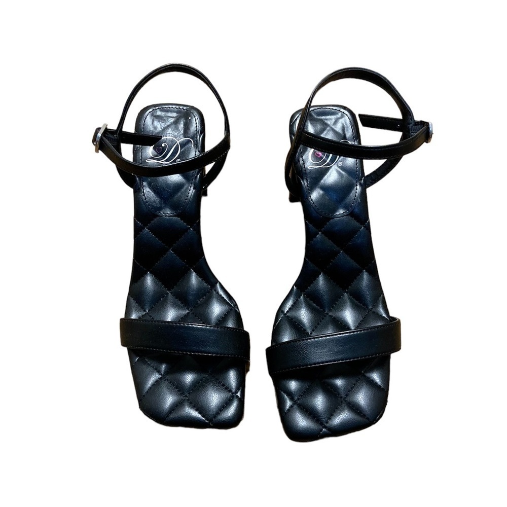 Black square toe sandals